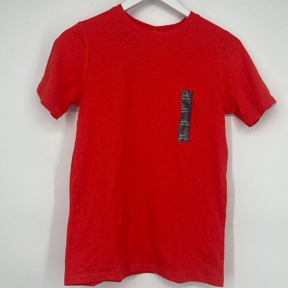 All In Motion Boys Short Sleeve Crewneck Core T-Shirt Orange Size L (12/14) NWT
